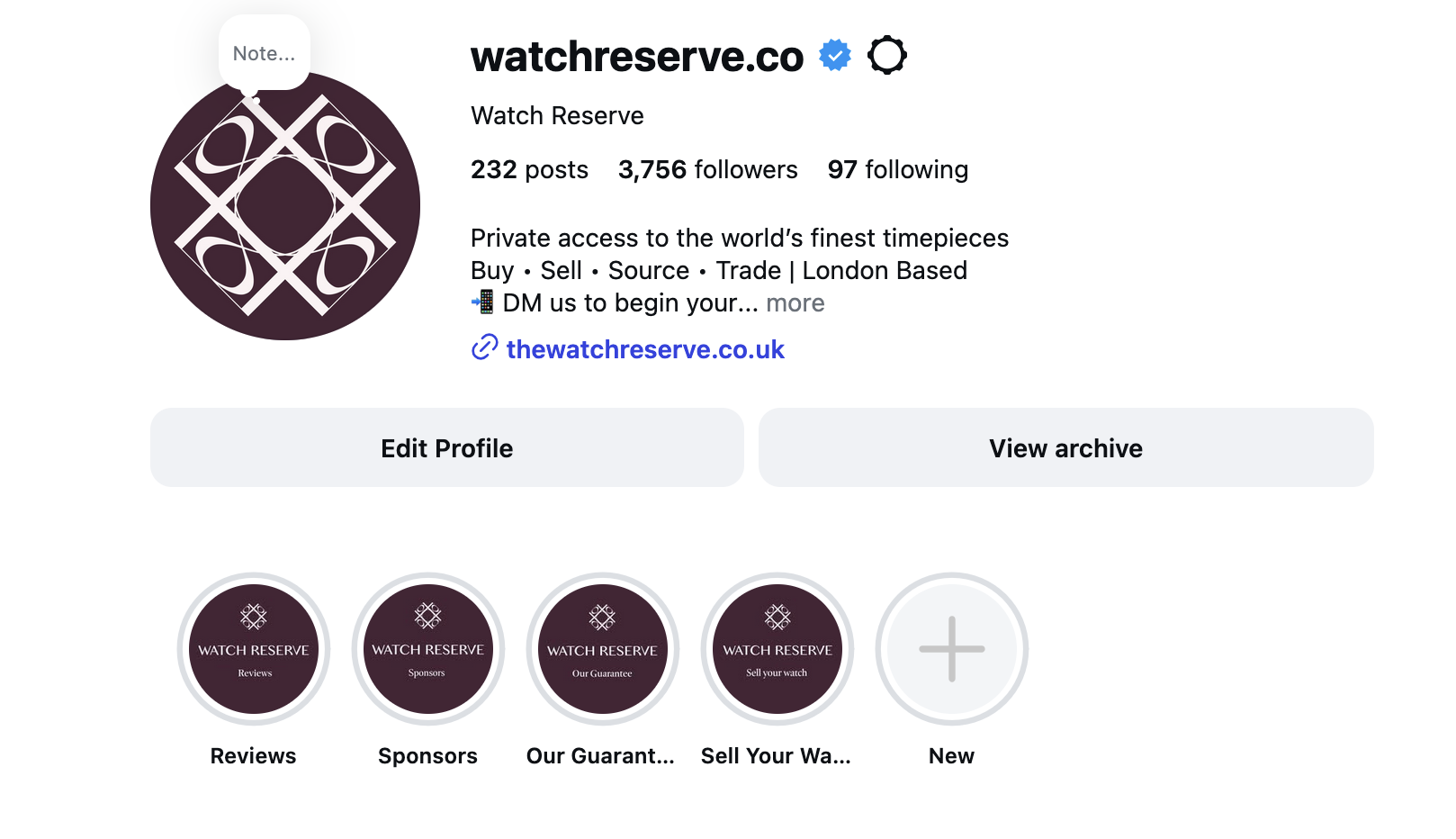 Watch Reserve on Instagram